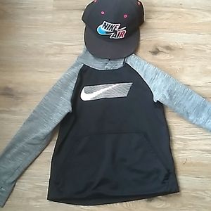 nike hat and nike sweatshirt